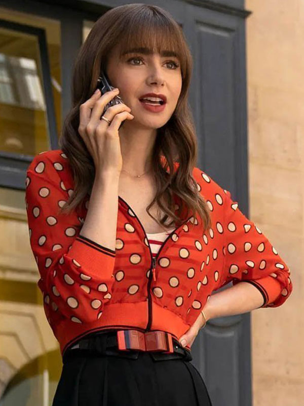 Emily In Paris Season 03 Emily Cooper Red Cropped Jacket