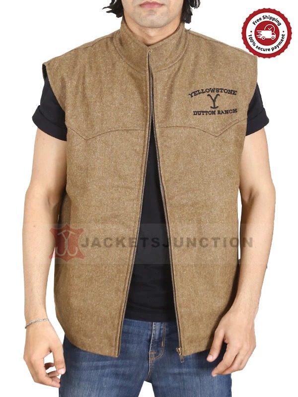 Kevin Costner Yellowstone S03 Brown Vest | TV jacket