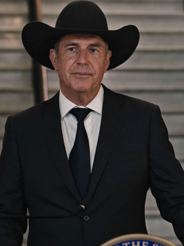 John Dutton Yellowstone S04 Kevin Costner Black Suit