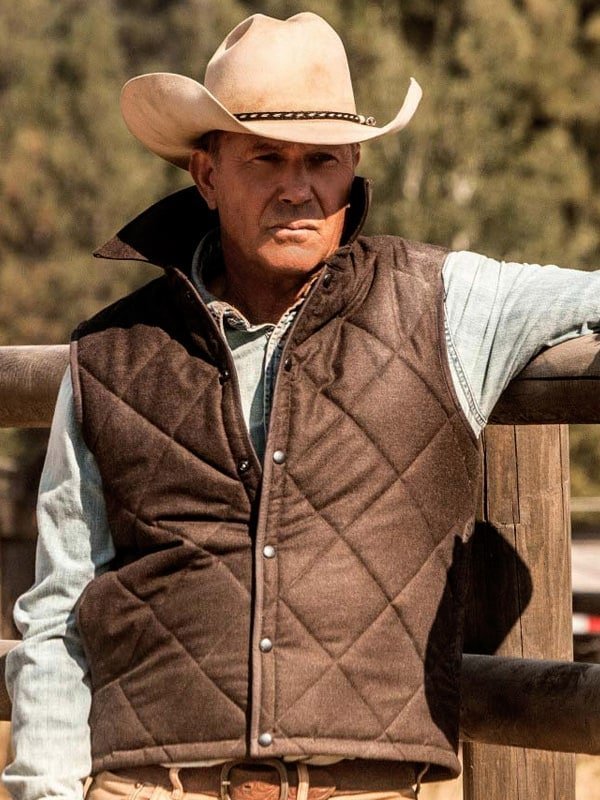 John Dutton Yellowstone Vest Quilted Brown | TV jacket