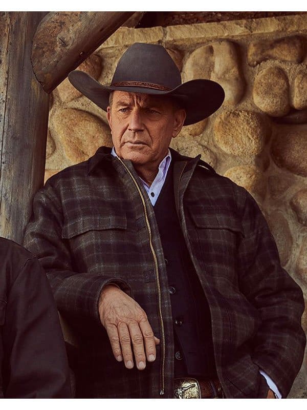Yellowstone-Kevin Costner Plaid Checked Jacket 1